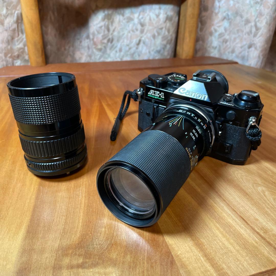 Canon AE-1 一眼レフカメラ 35mmフィルム、ズームレンズ2本付