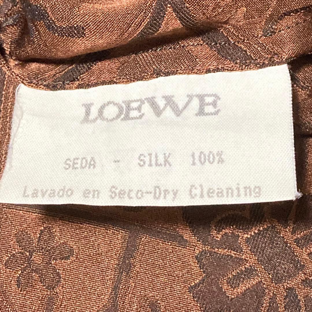 希少　ロエベ　LOEWE (40) ブラウス　トップス　総柄　シルク100%