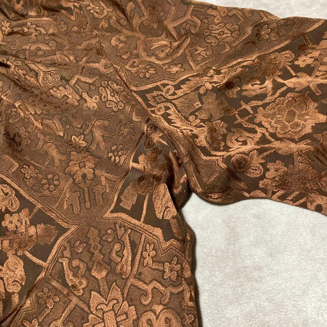 希少　ロエベ　LOEWE (40) ブラウス　トップス　総柄　シルク100%