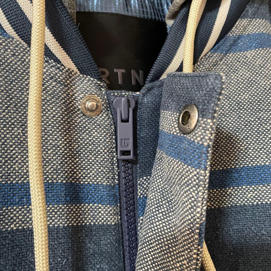 Burtonバートンスキーウェアスノーボードジャケットパーカー紺青ブルーボーダー