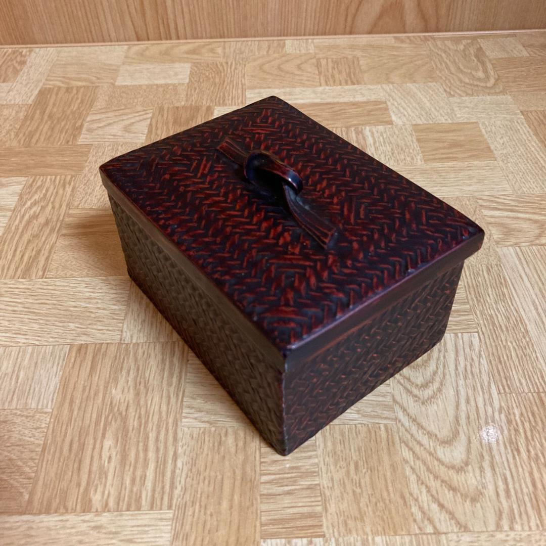 籃胎漆器　喫煙具　灰皿　煙草入　盆　3点セット　アンティーク