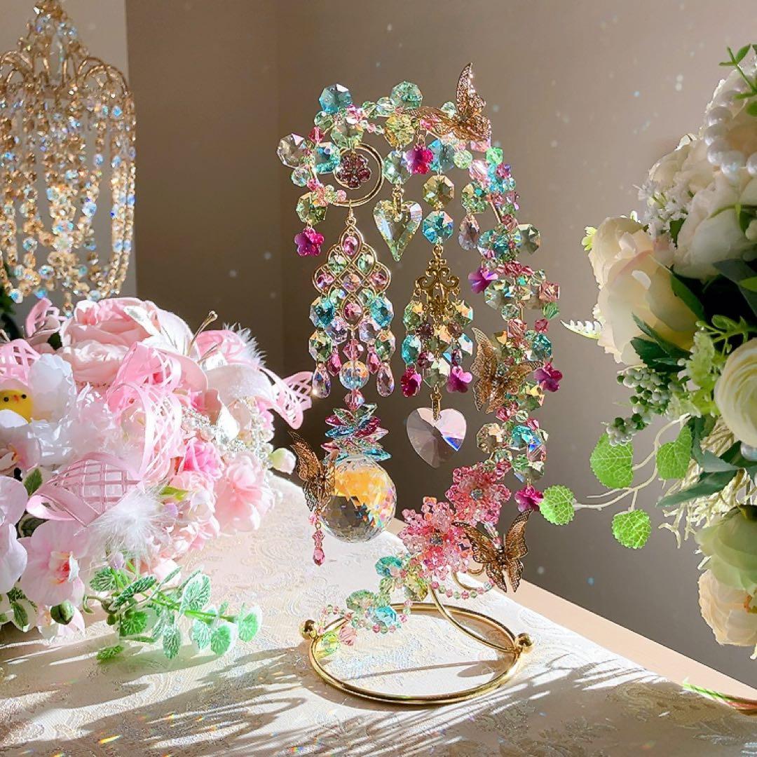 おばこ丸様♡スワロフスキー♡Spring Garden♡スタンドサンキャッチャー