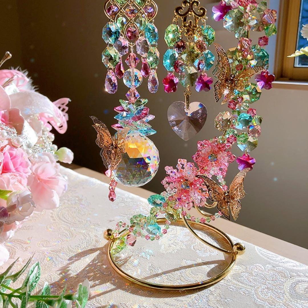 おばこ丸様♡スワロフスキー♡Spring Garden♡スタンドサンキャッチャー