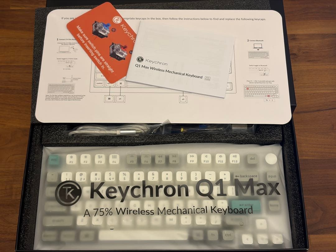 Keychron Q1 Max 75% ワイヤレスキーボード US配列 バナナ軸
