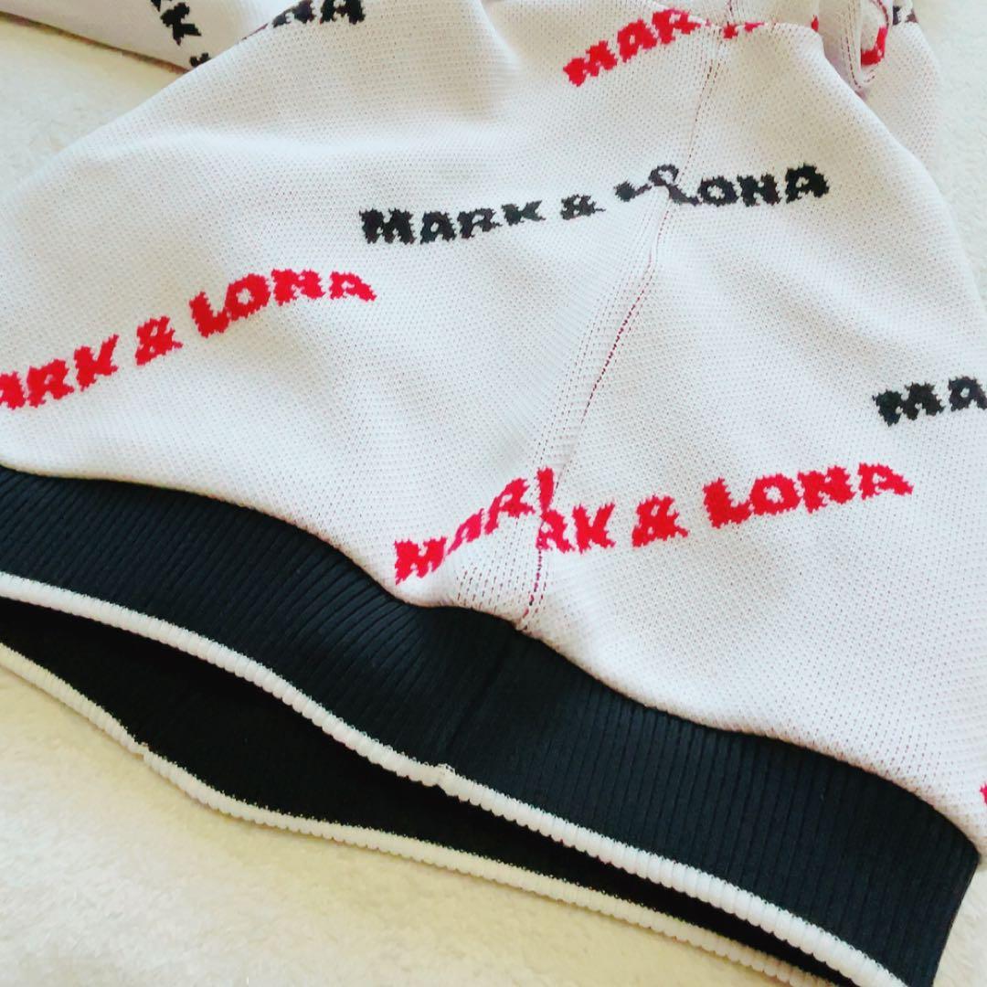 美品　マークアンドロナ　近年　セットアップ　ニット　スカート　柄　裏地付　白