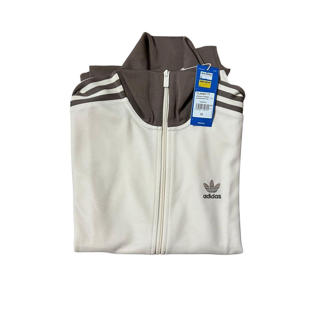 adidas アディダス 刺繍 トラックジャケット ジャージ ブラウンベージュ6