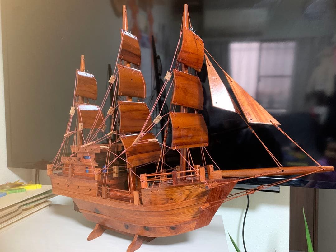 新品 木製 帆船模型 大型 インテリア オブジェ