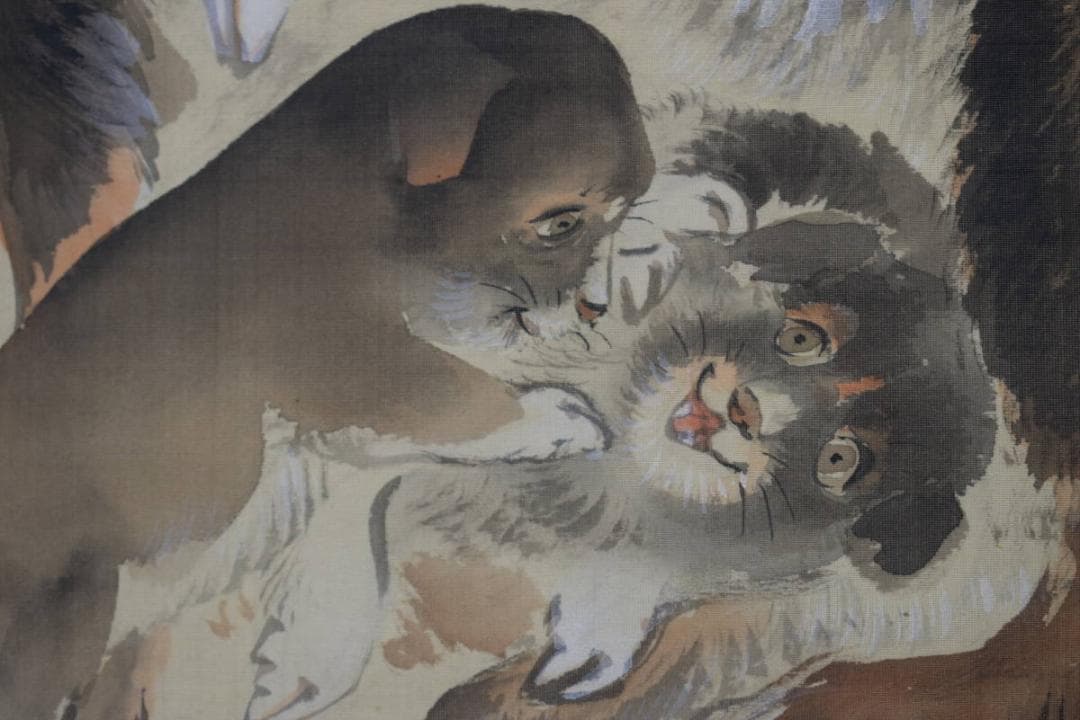 【真作】石井金陵/犬図/掛軸☆宝船☆Y-524　JM