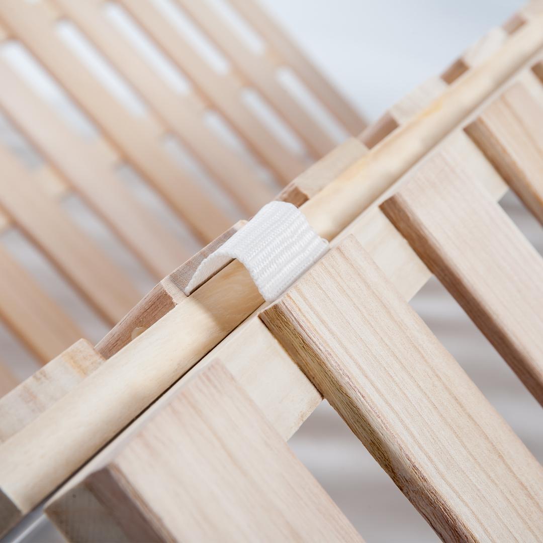 【新品】天然桐 四つ折りシングルベッド 折りたたみ コンパクト 木製