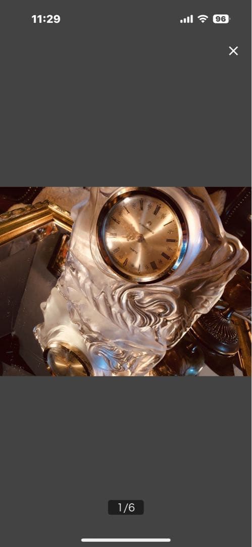 湯布院アンティークJUNGHANS/ユンハンス 女神 置時計ドイツ製 ガラス