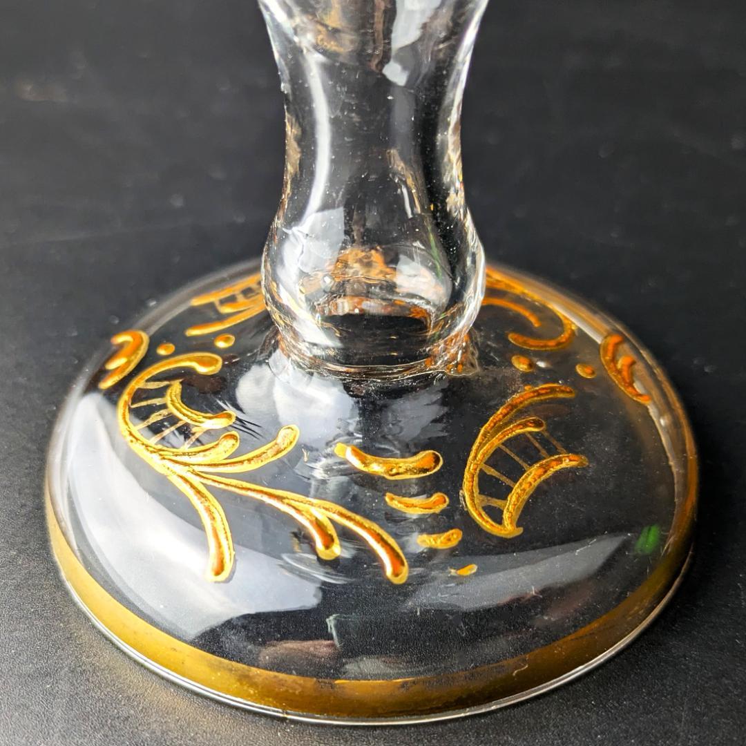 モーゼル金彩ルネサンス調ゴブレット3客 希少ヴィンテージ ボヘミア皇室御用達美品