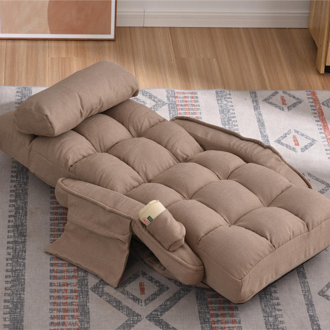 回転式座椅子肘掛けハイバック座いすリクライニング1人掛けソファー【コーヒー】