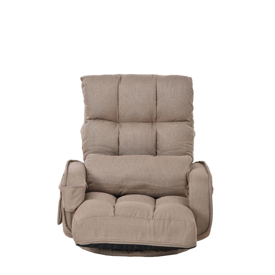 回転式座椅子肘掛けハイバック座いすリクライニング1人掛けソファー【コーヒー】