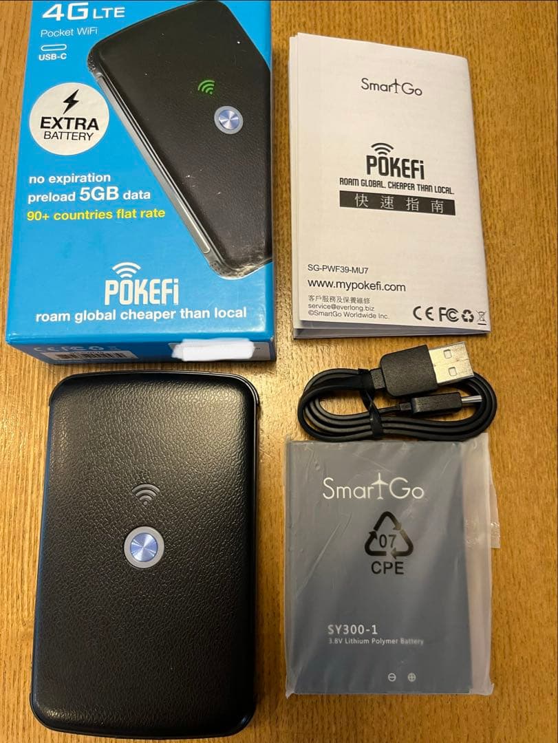 【美品】POKEFi 4G LTE Pocket WiFi 予備バッテリー付