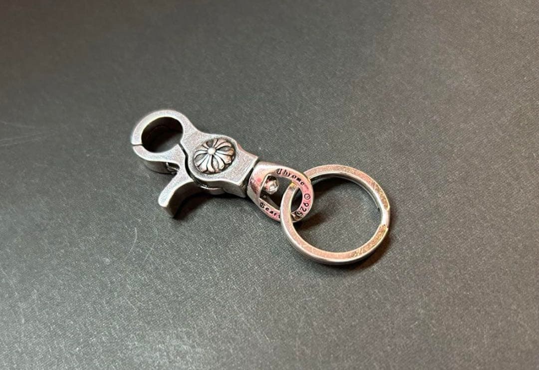 シルバー 925 クロス キーチェーン キーリング キーホルダー フック