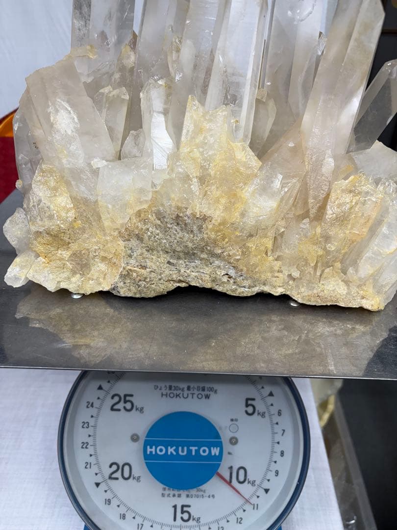 11㎏　希少 水晶 超特大クラスター　天然　イエロー　クリスタル　原石