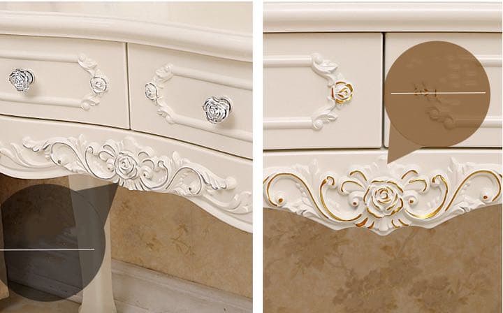 即日発送可能　シルバー　大人気　北欧風ドレッサースツールライト セット