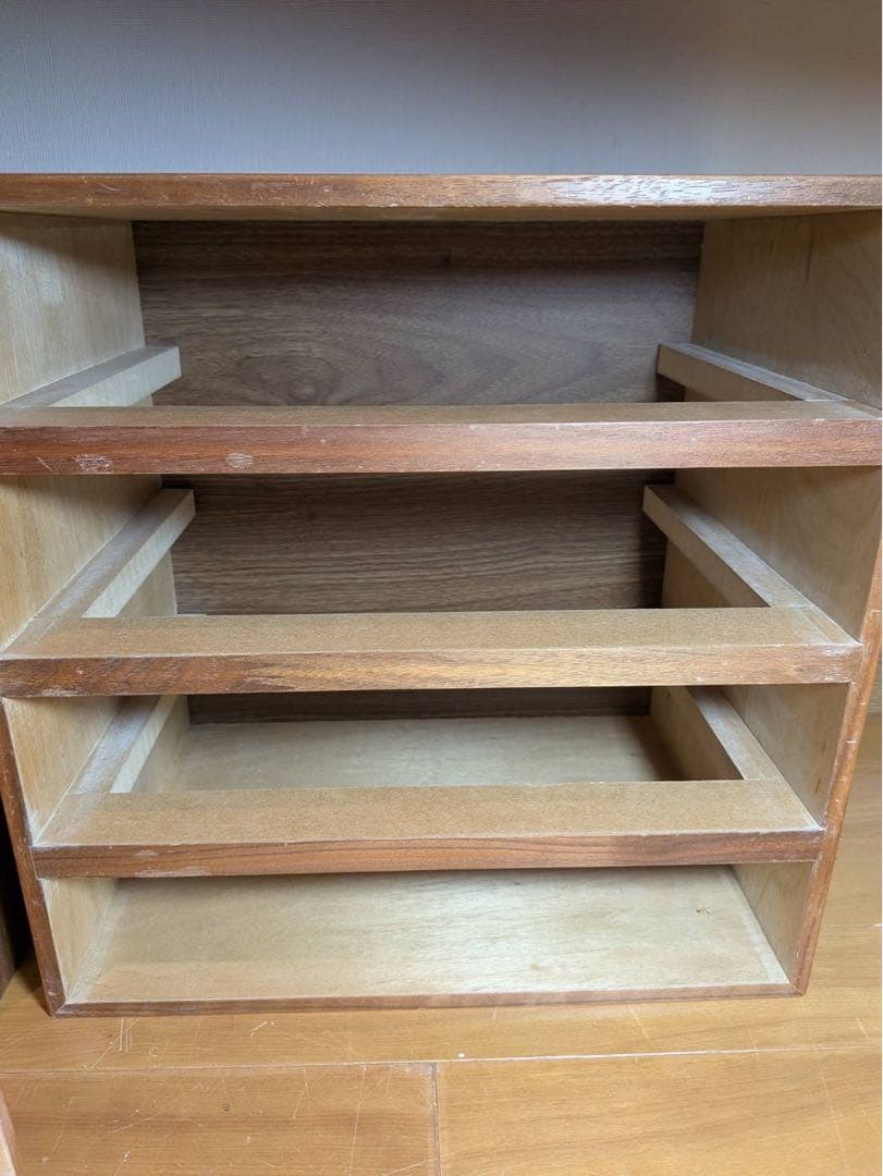 ■送料込■無印 スタッキングチェスト 引出し 収納 棚 ウォールナット 木製