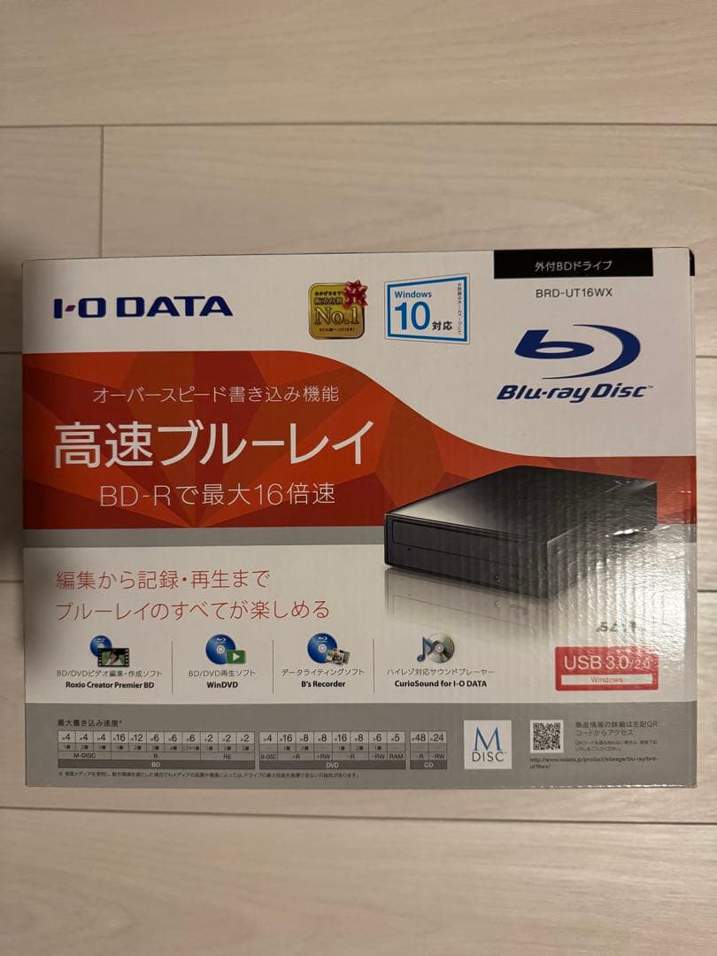 未使用 I•O DATA 外付けBDドライブ BRD-UT16WX