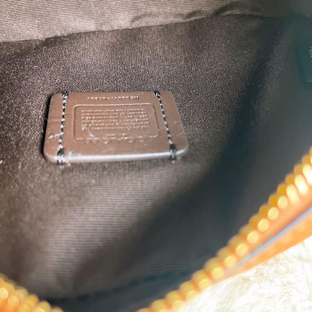 未使用級☆COACHコーチ 2wayショルダーカメラバッグ レザー オレンジ.