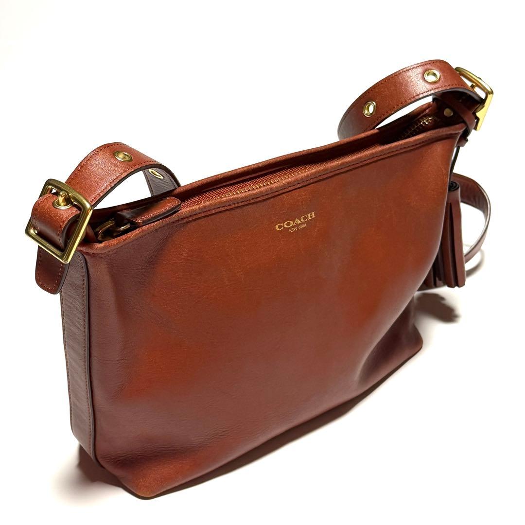 コーチ　ショルダーバッグ　オールドコーチ　茶　本革　レザーバッグ　 COACH