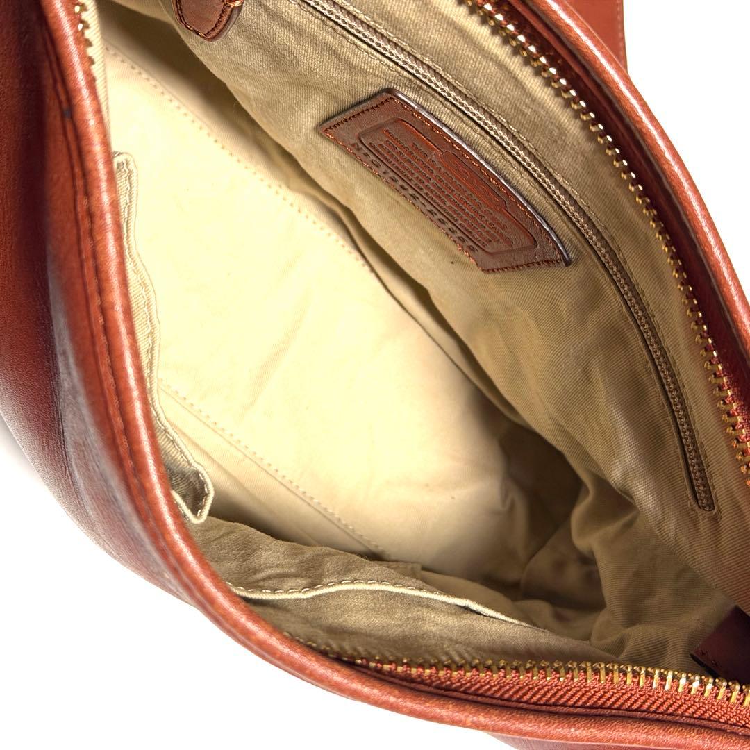 コーチ　ショルダーバッグ　オールドコーチ　茶　本革　レザーバッグ　 COACH