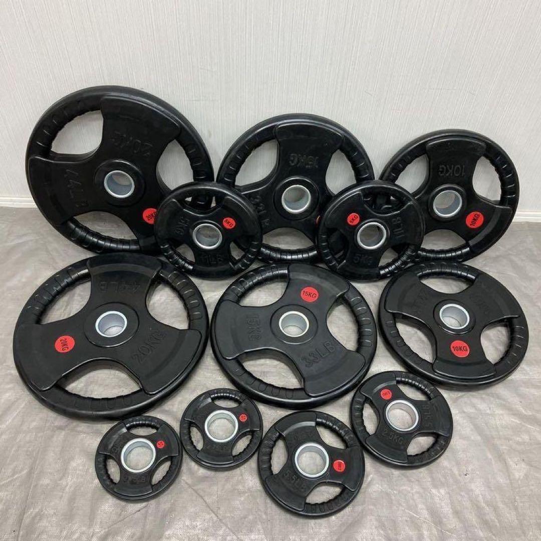 ★送料無料★12枚セット107.5kg バーベルプレート ウエイトプレート