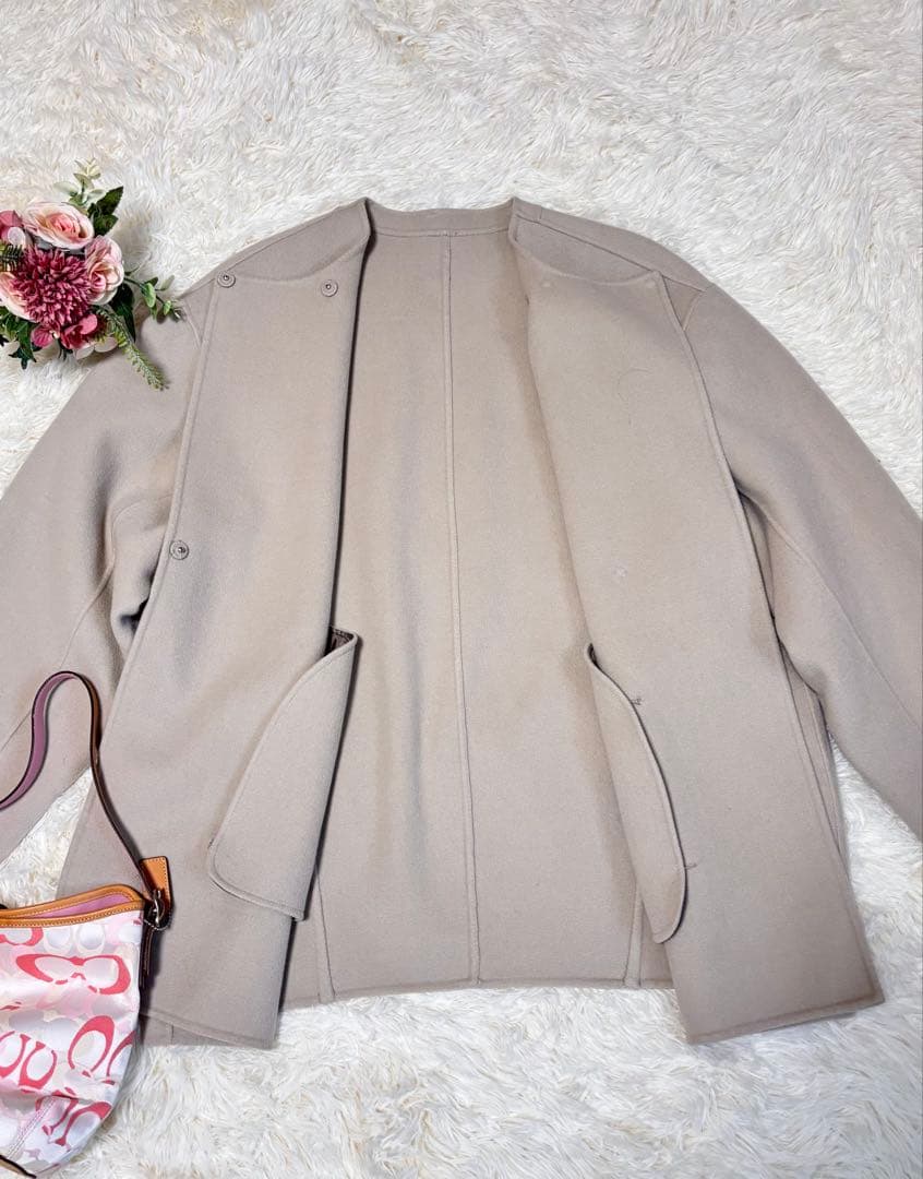 美品SLOBE IENA HAMILTON ダブルフェイスウールショートコート