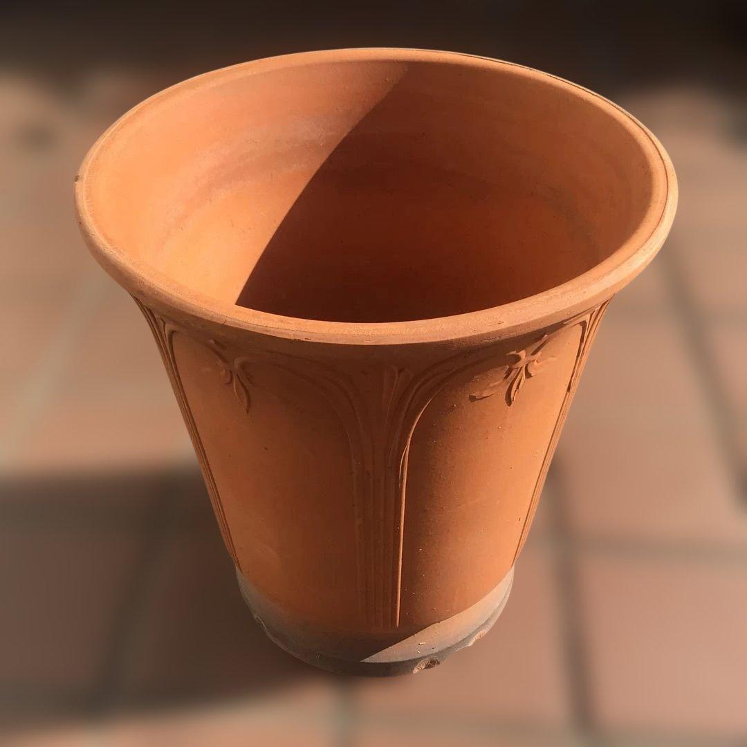 植木鉢　テラコッタ 素焼き　円形　ガーデニング 観葉植物 多肉植物　❷セット