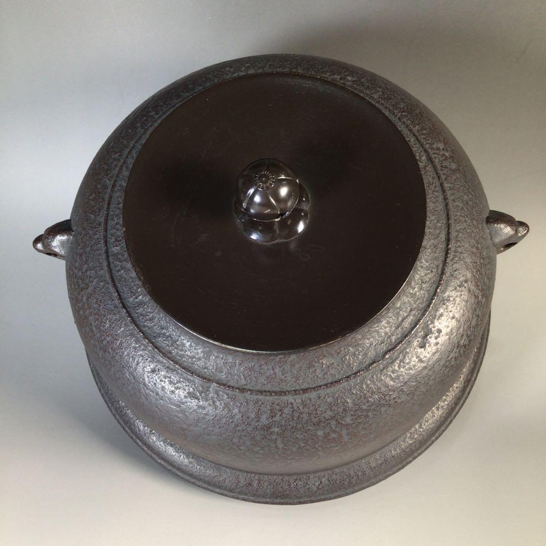 Ｍ４１７　茶釜　『釜師　佐藤清光造』『真形羽釜』　共箱　茶道具