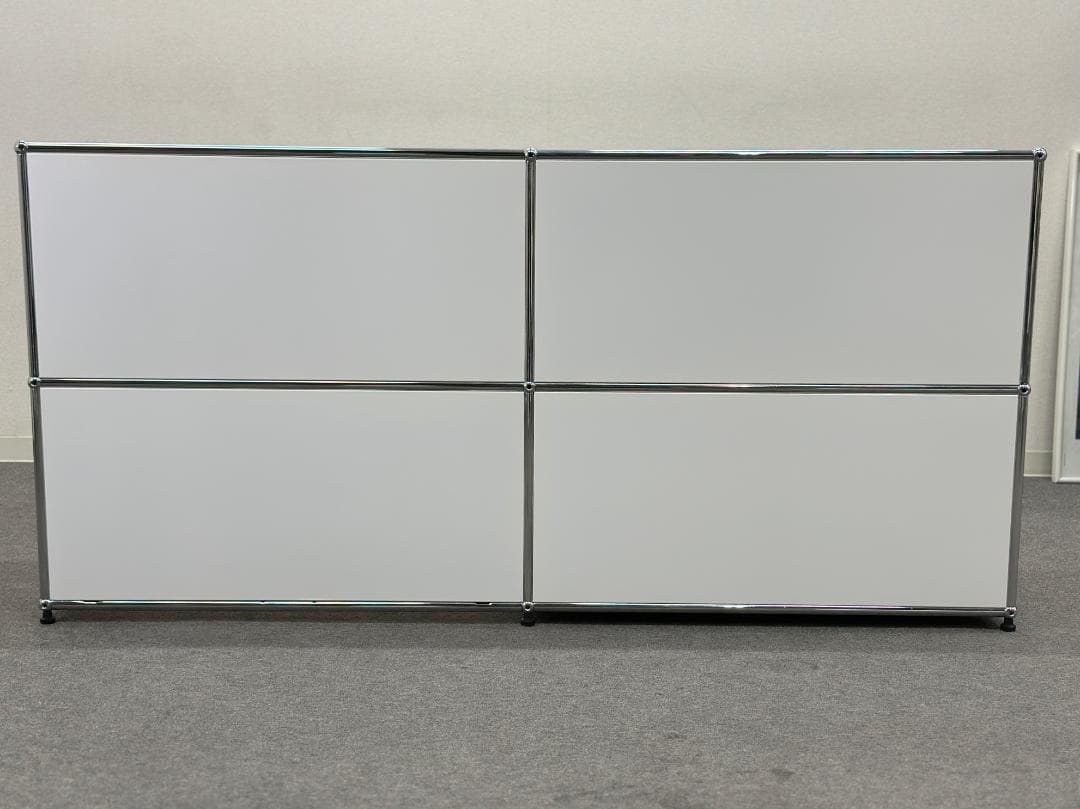 正規品■USMハラー■1列2段キャビネット＆デスク 　キーボードスライダー付　白