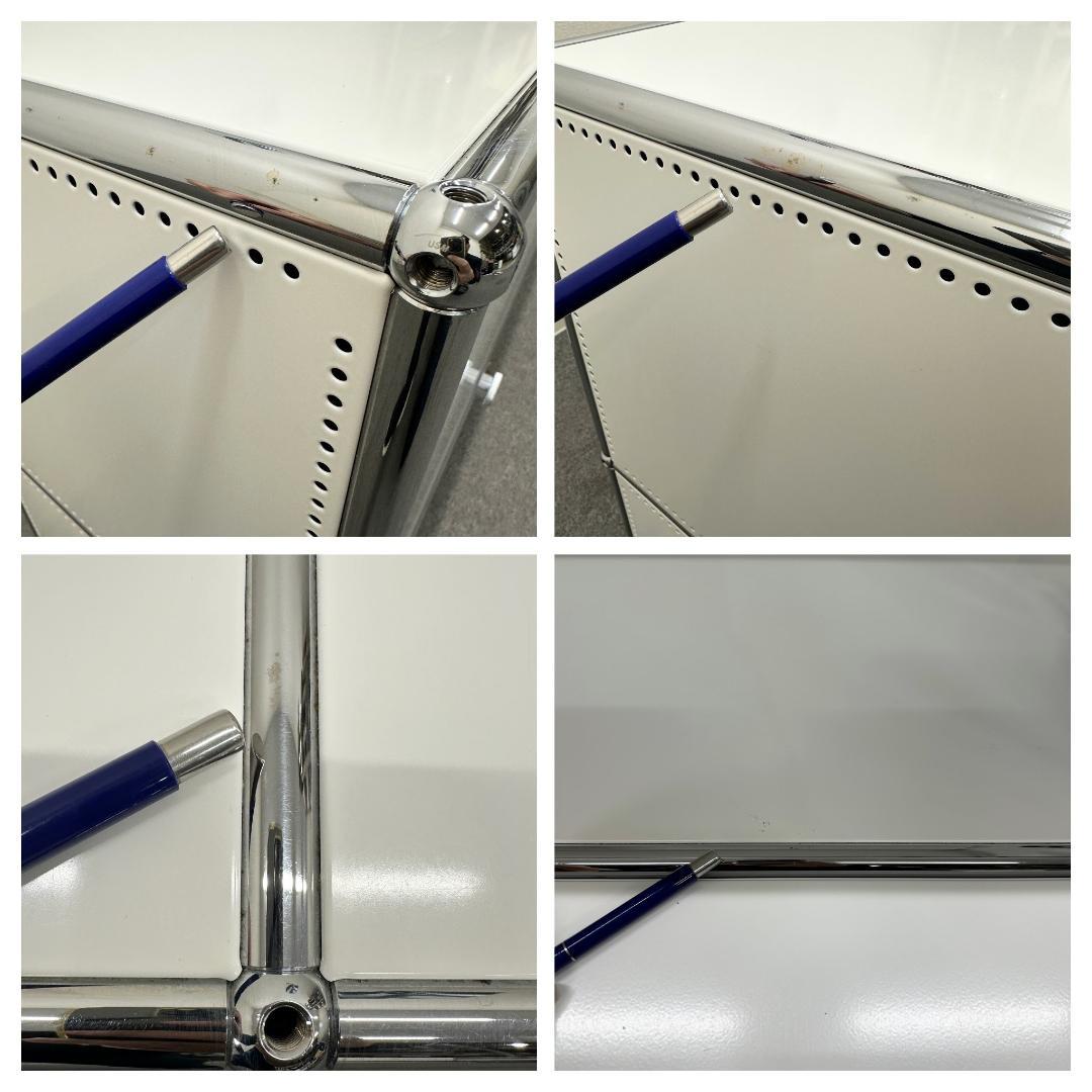 正規品■USMハラー■1列2段キャビネット＆デスク 　キーボードスライダー付　白