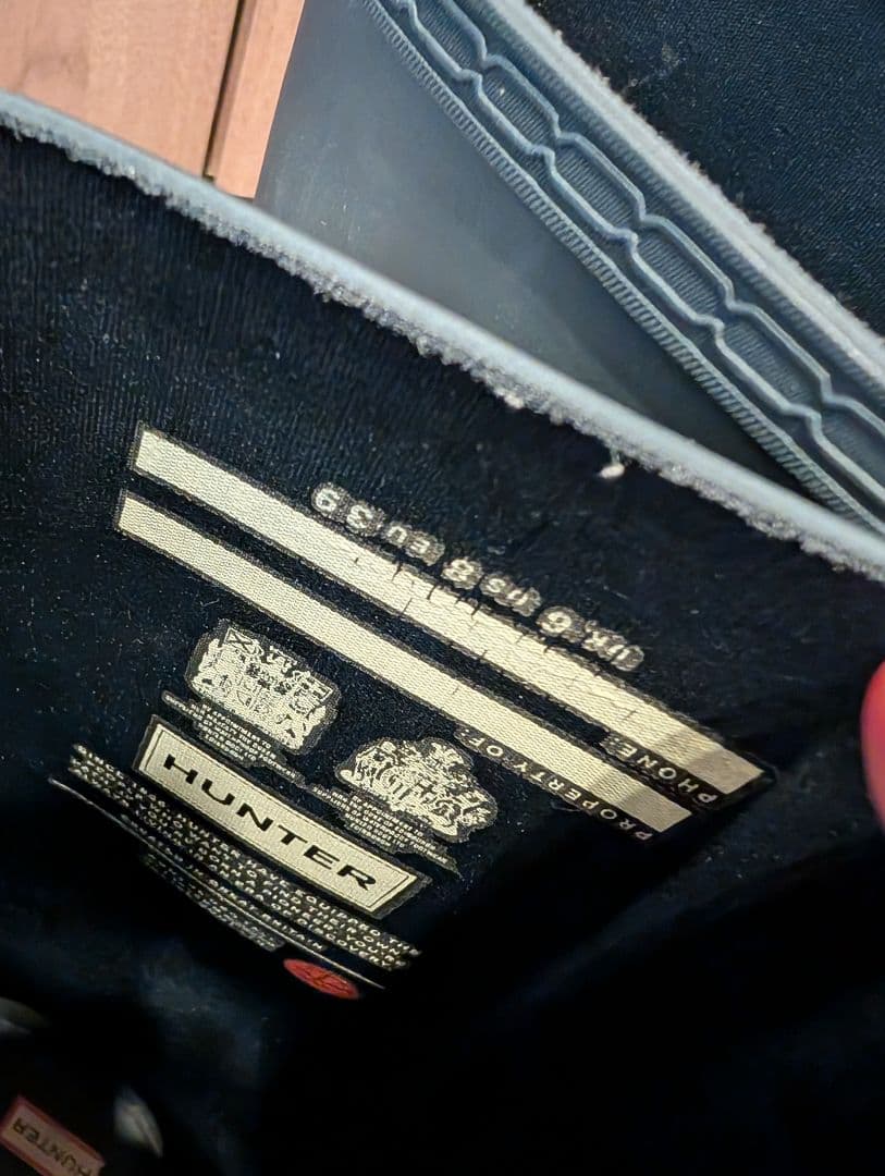 HUNTER ネイビー 長靴　バックル付き