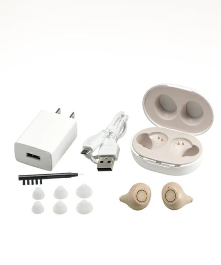 オークロン 楽ちんヒアリング 耳穴型 集音器 ベージュ 最新型