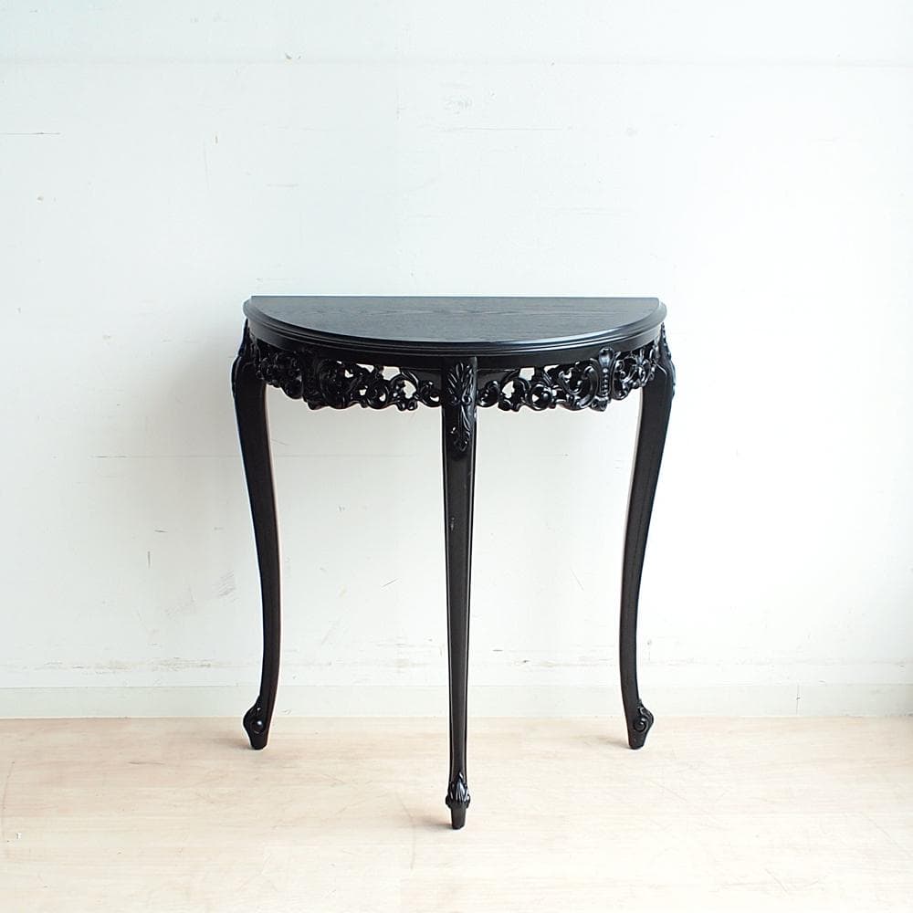 ロココ調 コンソールテーブル 透かし彫り 黒 ZR24063