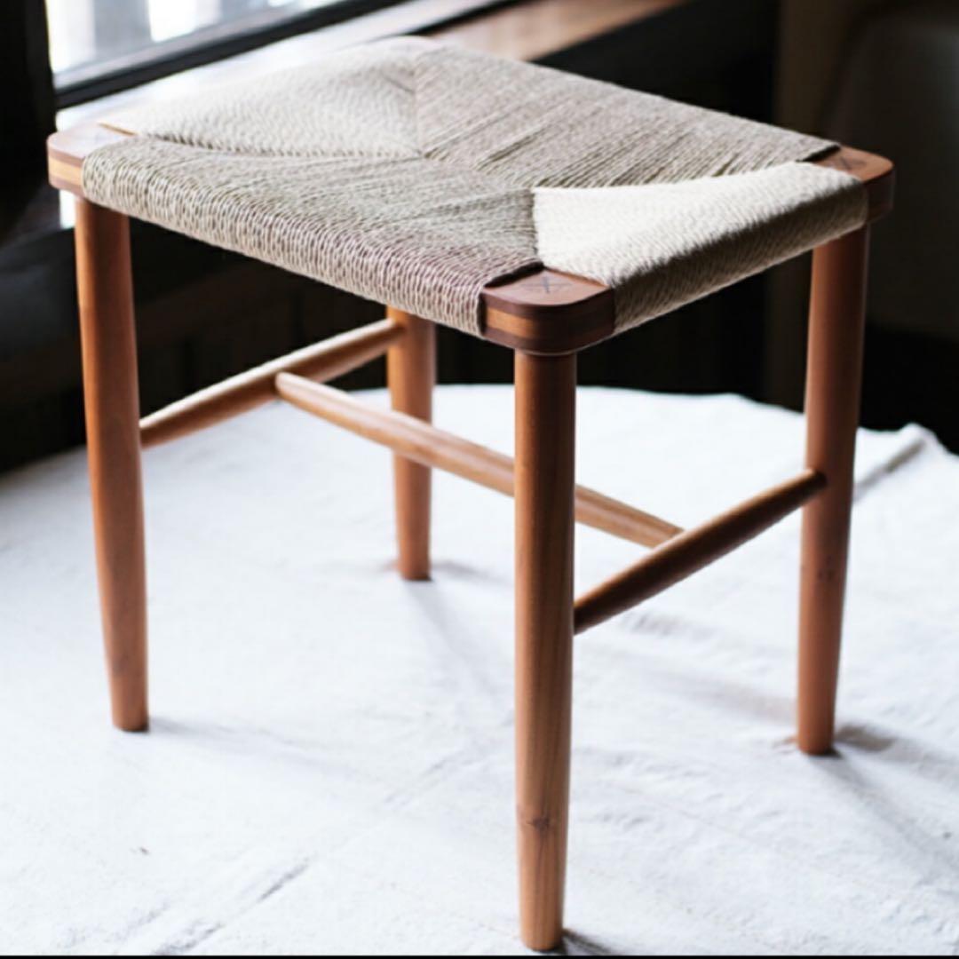 ドモク堂　朝倉スツール×2脚　チェリー材　ペーパーコード　美品　BEAMS購入