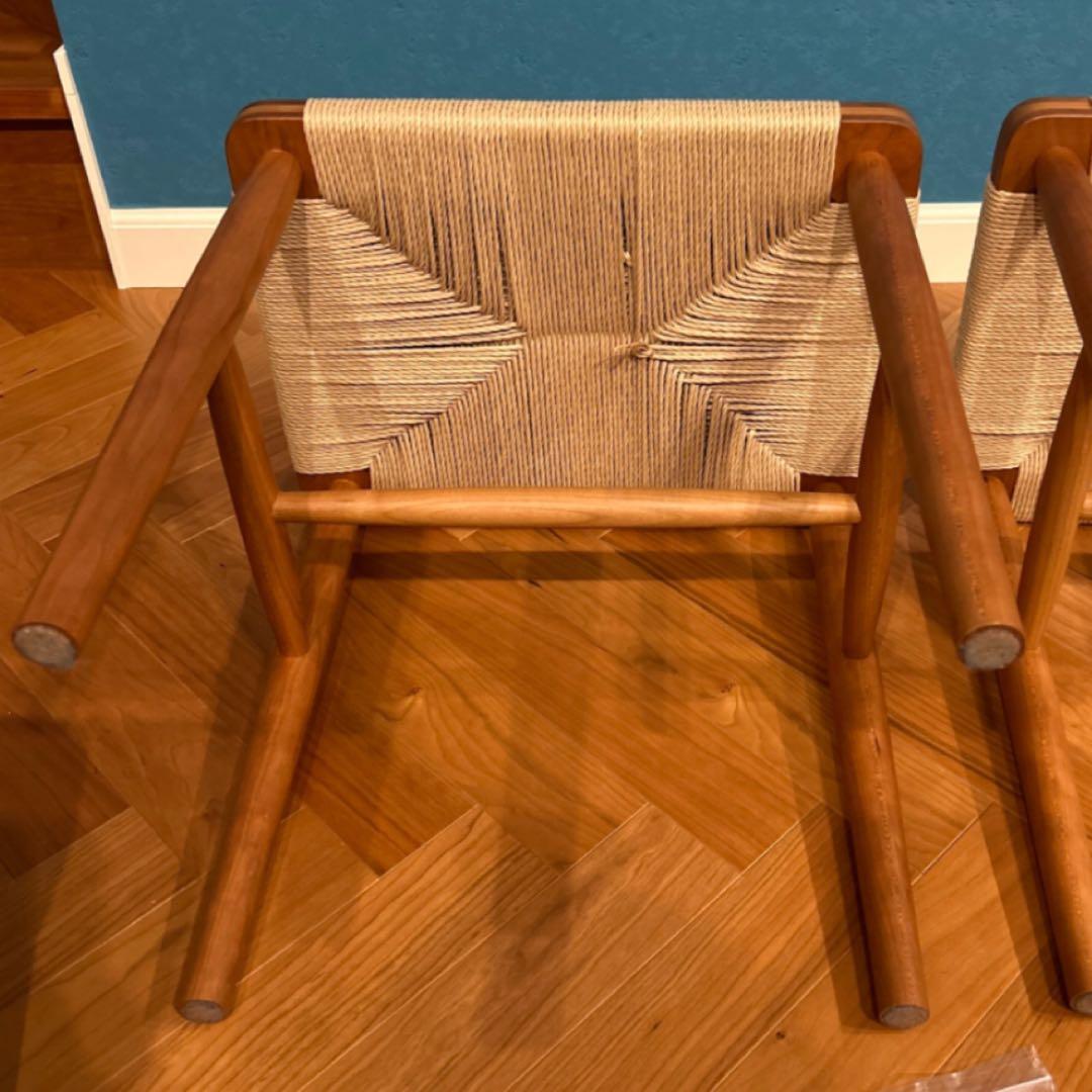 ドモク堂　朝倉スツール×2脚　チェリー材　ペーパーコード　美品　BEAMS購入