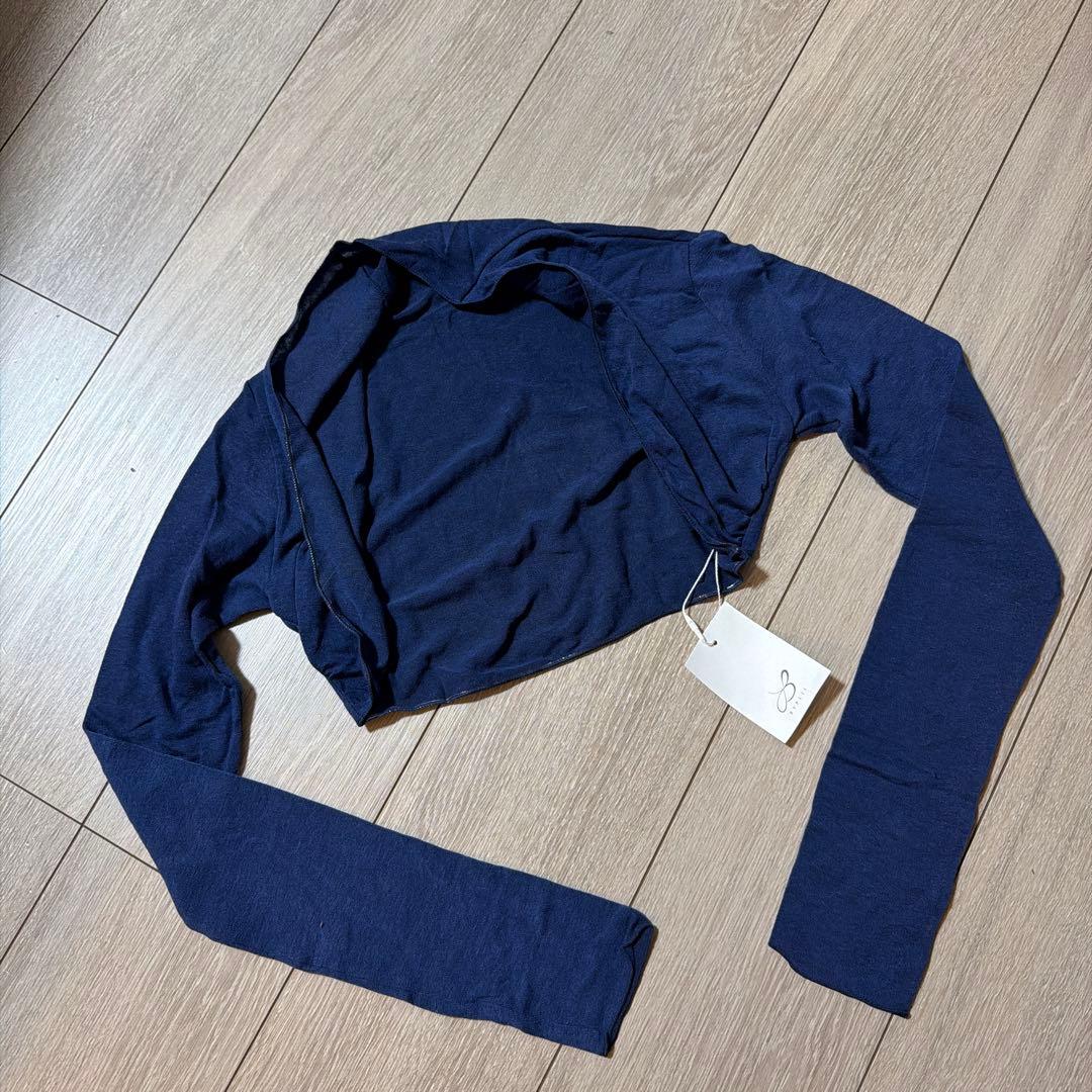 バイプリエ　ニットシャーリングシュラグ　ネイビー