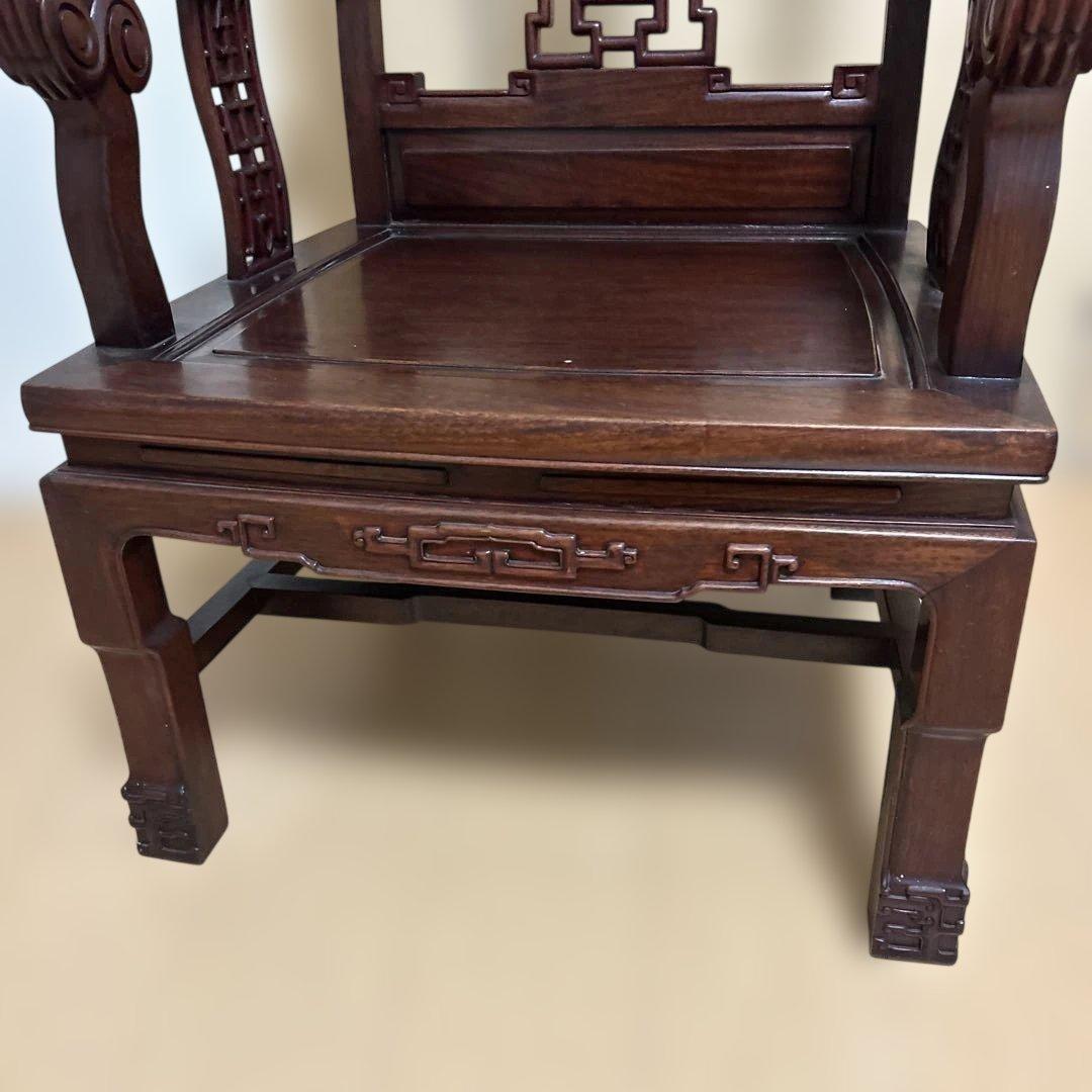 ②希少✨中国美術 唐木家具 アームチェア 椅子 無垢材 民藝 最高級