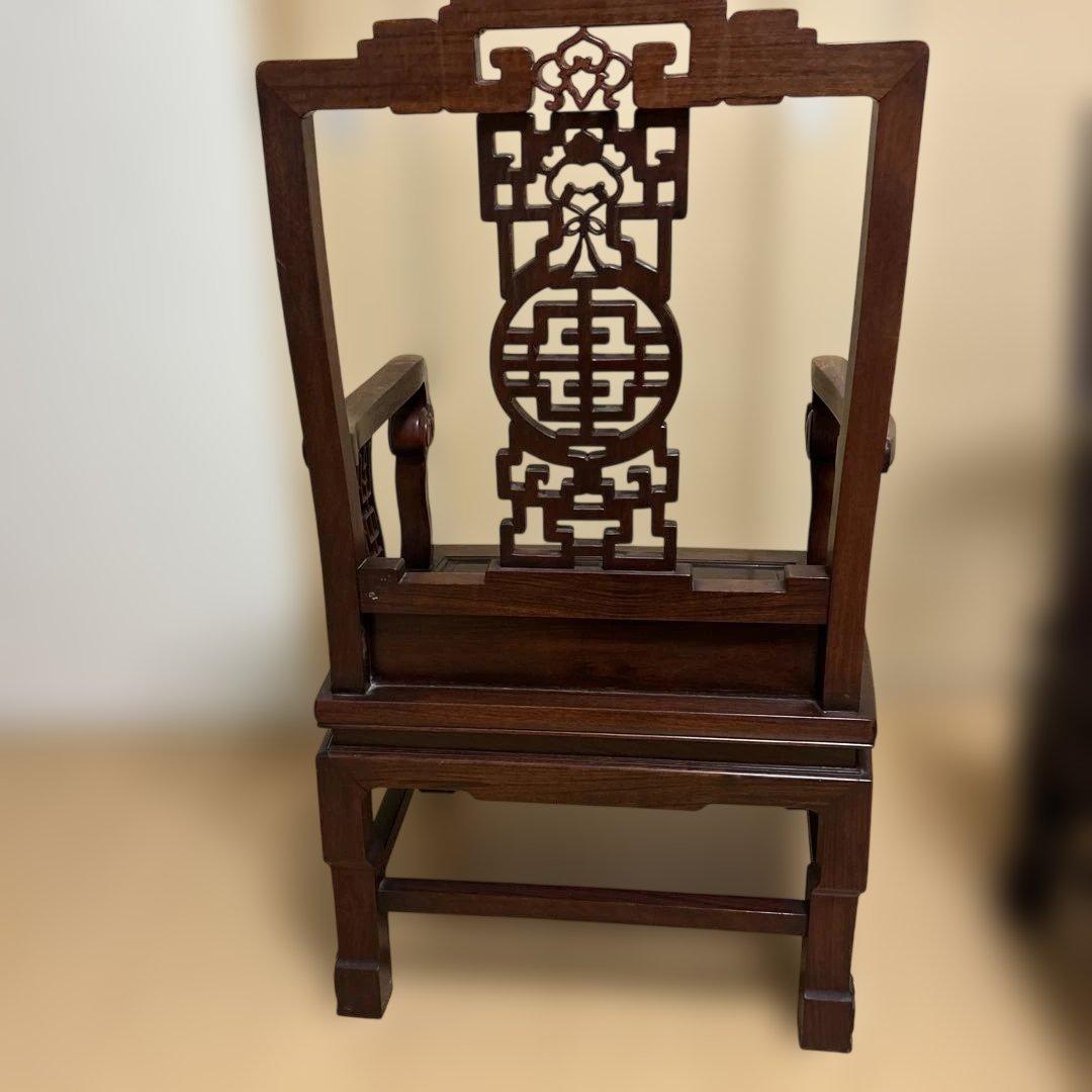 ②希少✨中国美術 唐木家具 アームチェア 椅子 無垢材 民藝 最高級