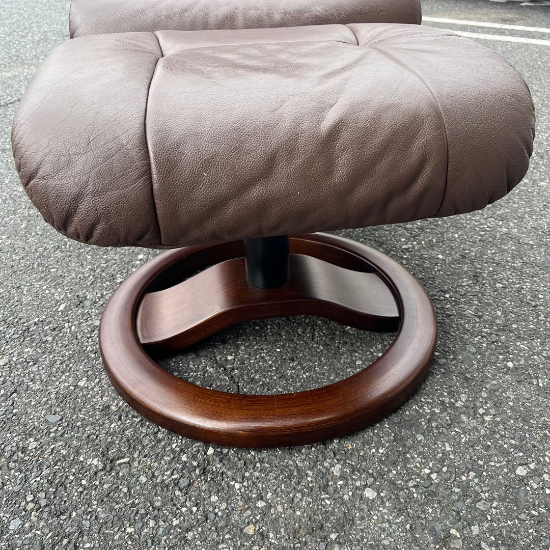 ①イエリアーダ フィヨルド 本革 リクライニングチェア オットマン レザー