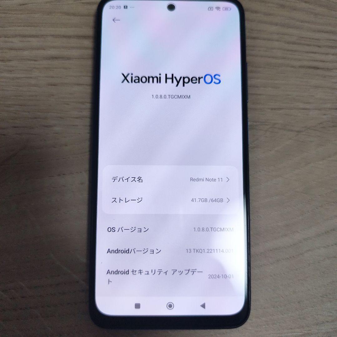 Xiaomi Redmi Note 11 グラファイトグレー　ケース・フィルム付