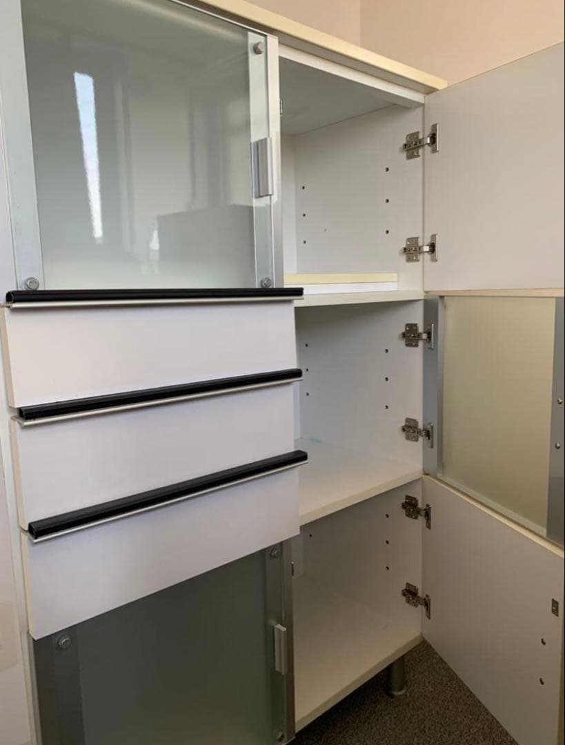 ホワイト収納　サイドボ－ド完成品