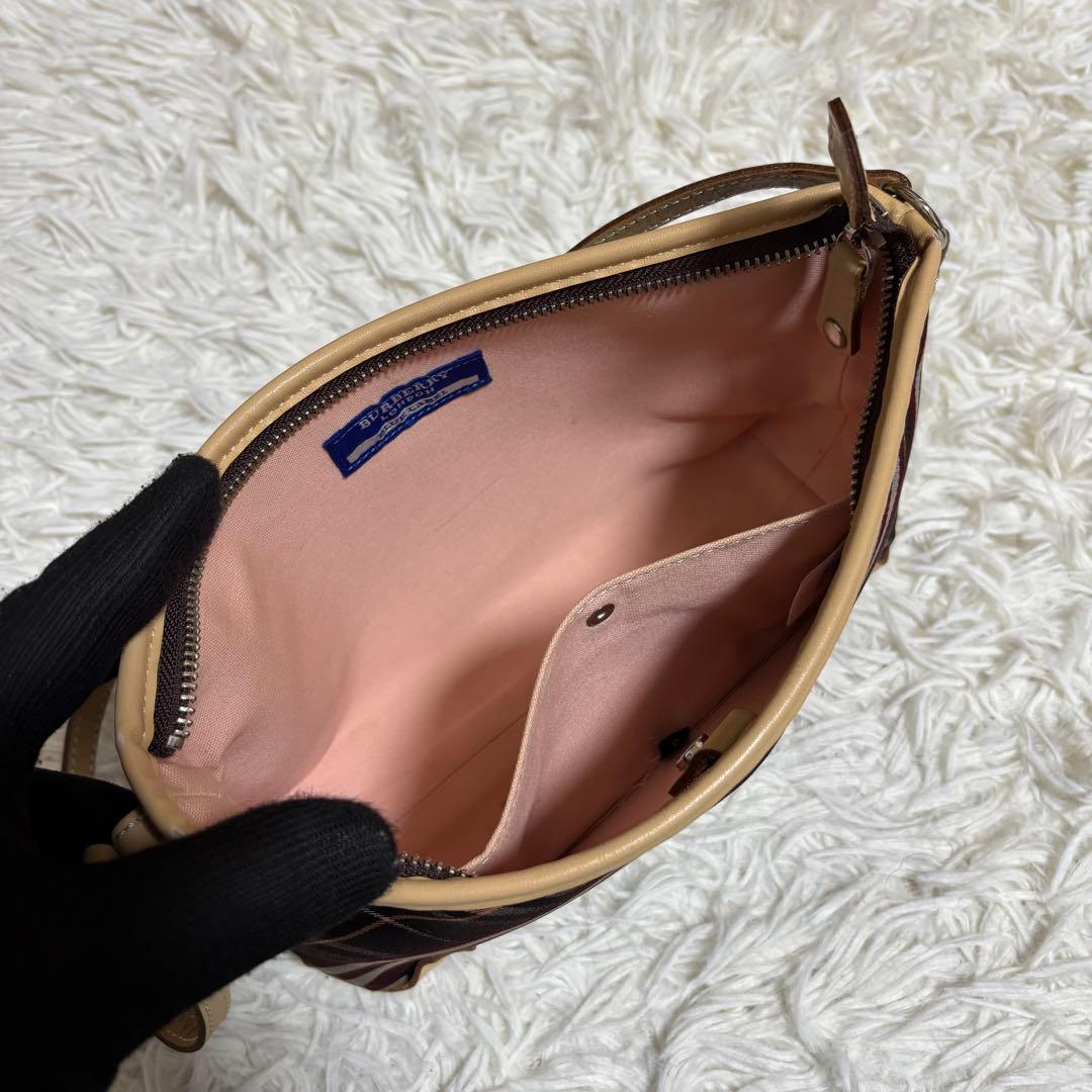 バーバリー ブルーレーベル アクセサリーポーチ 2WAY ノバチェック Y2K