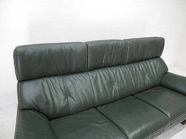 【展示品】 カリモク 「ZW7303」本革3人掛ソファ　3Pソファ　約36.3万