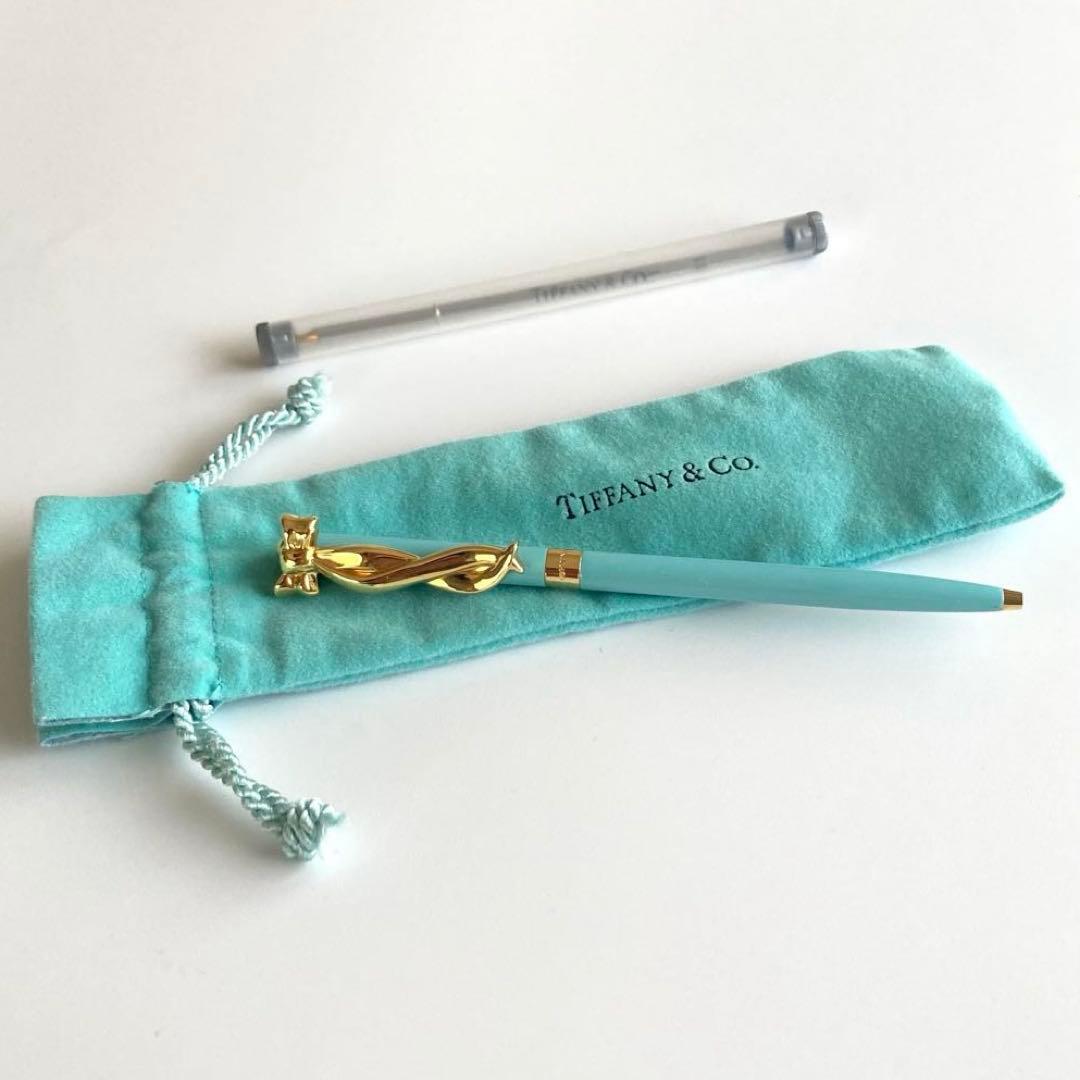 美品【正規品替芯付】 Tiffany&Co. ボールペン リボン ティファニー