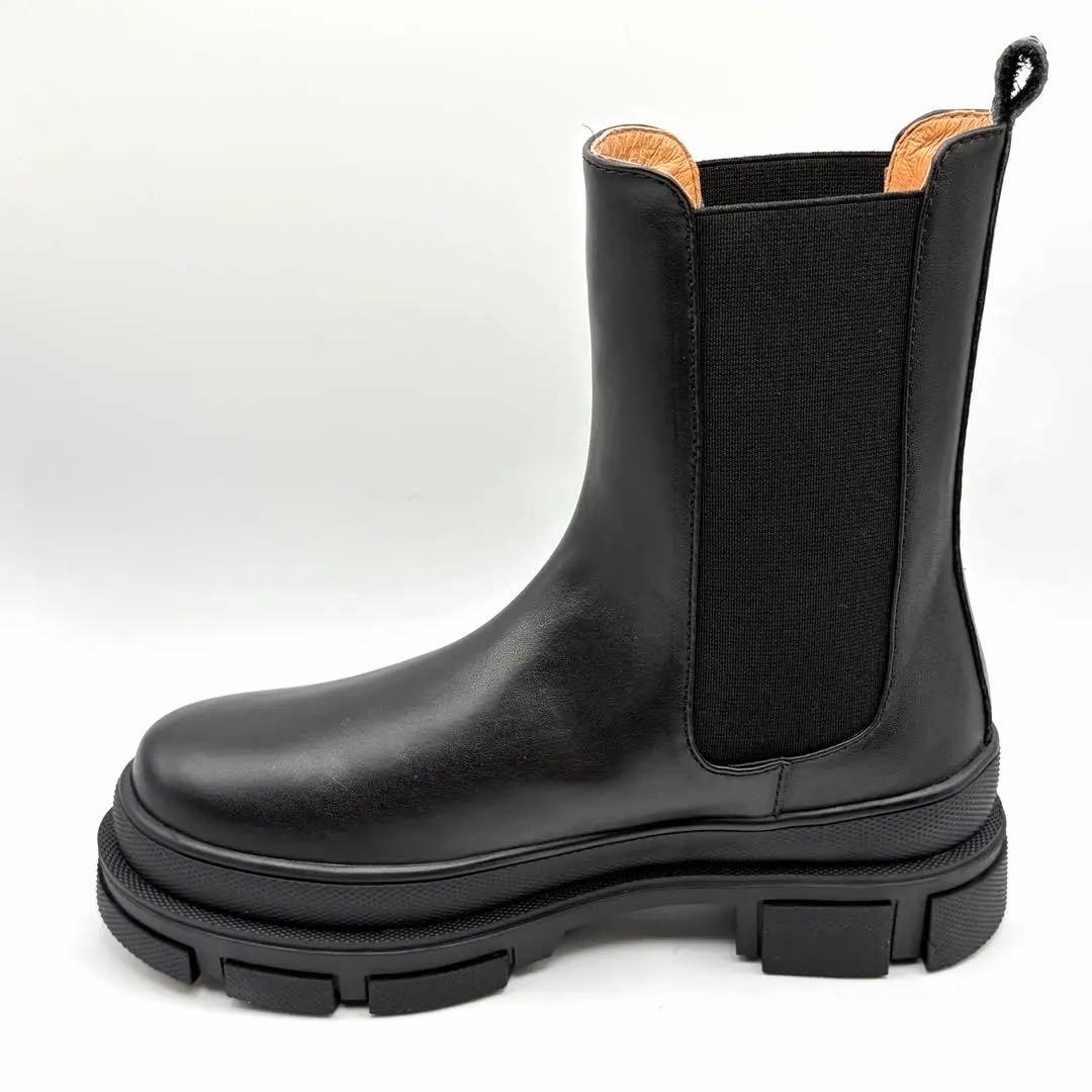 【新品未使用】ATELIER BRUGGE サイドゴアブーツ レザー 厚底 黒