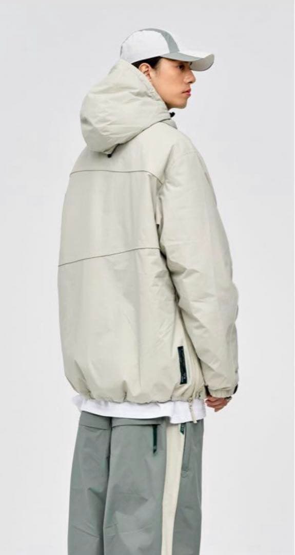 スノーボード GAFH Piping Hood Zip Up WG White Grey