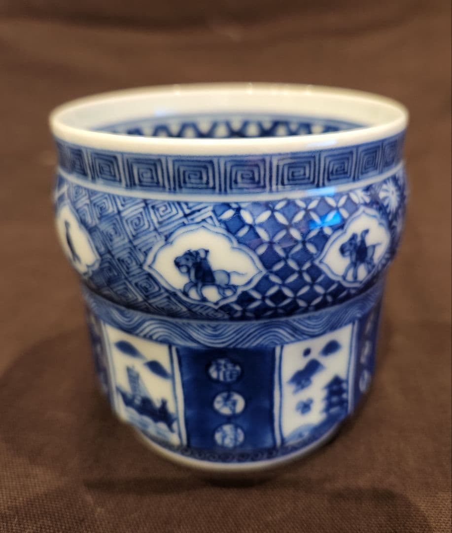 景徳鎮 王懐英 造 作 五良大甫呉祥瑞造在銘 祥瑞丸腰鎬茶碗 共箱 茶道具