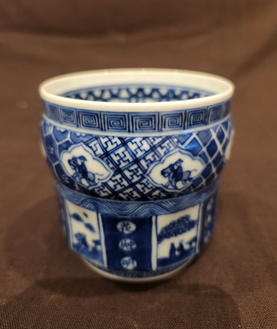景徳鎮 王懐英 造 作 五良大甫呉祥瑞造在銘 祥瑞丸腰鎬茶碗 共箱 茶道具